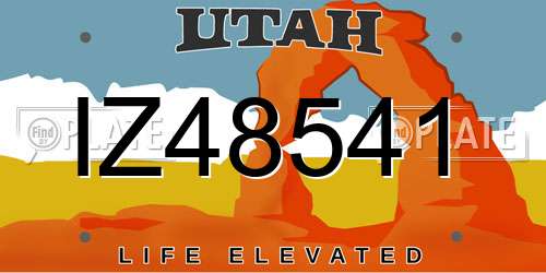IZ48541 Utah License Plate