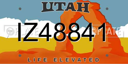 IZ48841 Utah License Plate