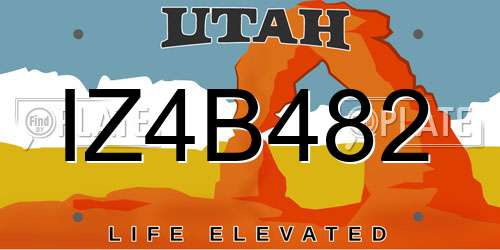 IZ4B482 Utah License Plate