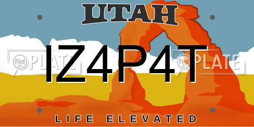 IZ4P4T Utah License Plate