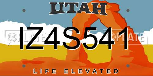 IZ4S541 Utah License Plate