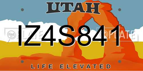 IZ4S841 Utah License Plate