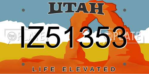 IZ51353 Utah License Plate