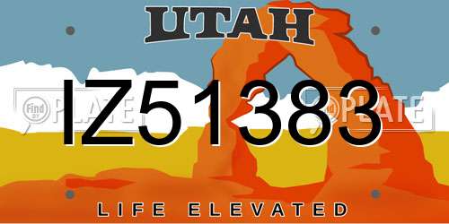 IZ51383 Utah License Plate