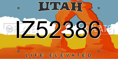 IZ52386 Utah License Plate