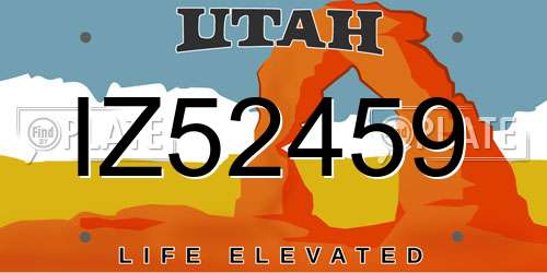 IZ52459 Utah License Plate