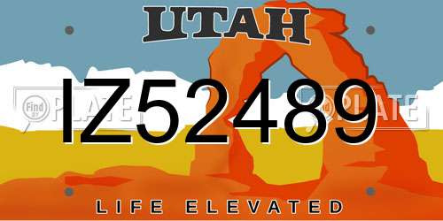 IZ52489 Utah License Plate