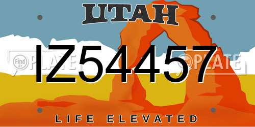 IZ54457 Utah License Plate
