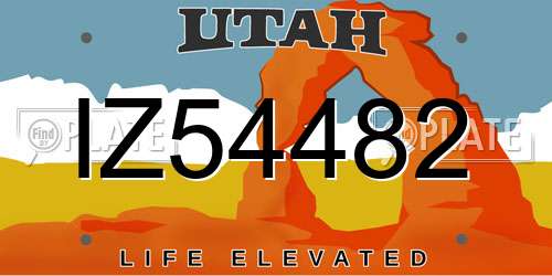 IZ54482 Utah License Plate