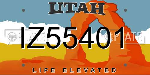 IZ55401 Utah License Plate