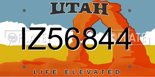 IZ56844 Utah License Plate
