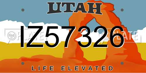 IZ57326 Utah License Plate