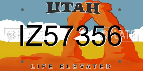 IZ57356 Utah License Plate