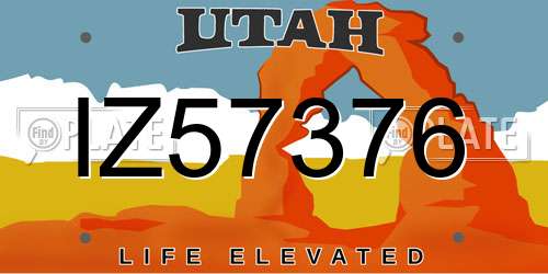 IZ57376 Utah License Plate