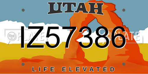 IZ57386 Utah License Plate