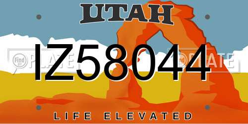 IZ58044 Utah License Plate