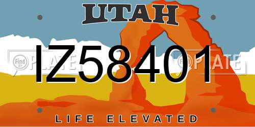 IZ58401 Utah License Plate