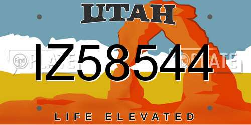 IZ58544 Utah License Plate