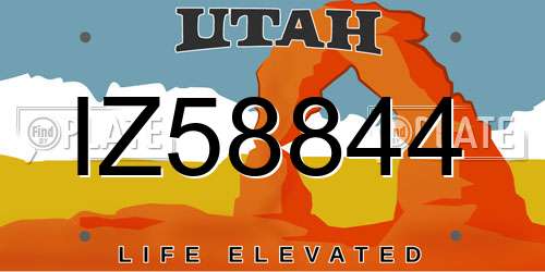 IZ58844 Utah License Plate