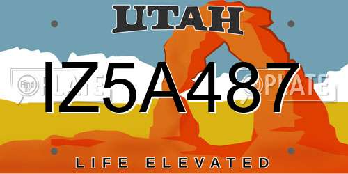 IZ5A487 Utah License Plate