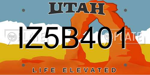 IZ5B401 Utah License Plate