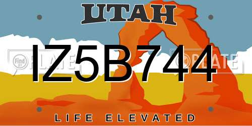IZ5B744 Utah License Plate