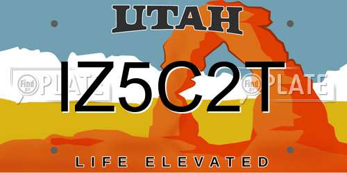 IZ5C2T Utah License Plate