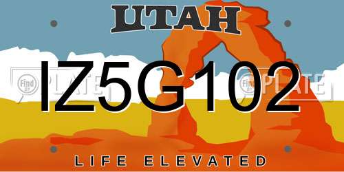 IZ5G102 Utah License Plate