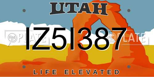 IZ5I387 Utah License Plate