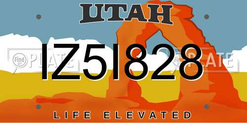 IZ5I828 Utah License Plate