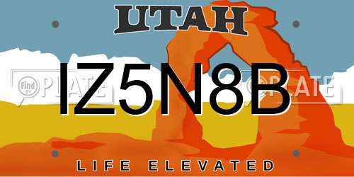 IZ5N8B Utah License Plate