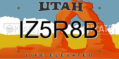 IZ5R8B Utah License Plate