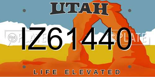 IZ61440 Utah License Plate