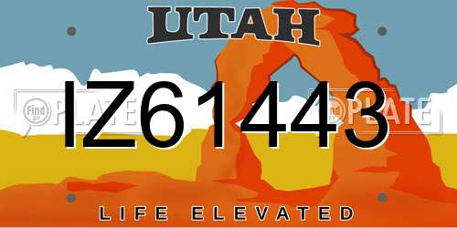 IZ61443 Utah License Plate