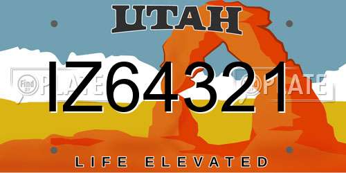 IZ64321 Utah License Plate