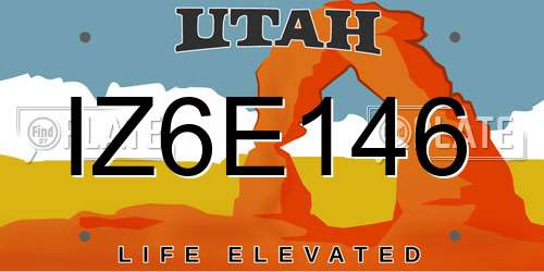 IZ6E146 Utah License Plate