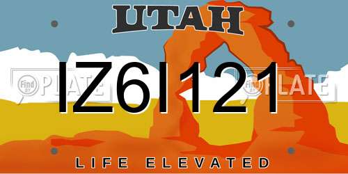IZ6I121 Utah License Plate