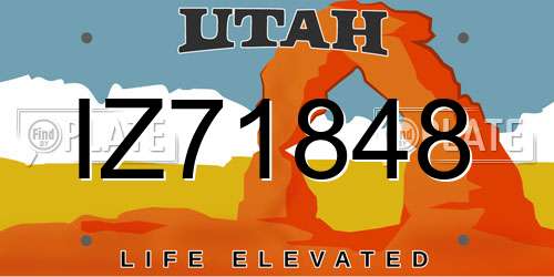 IZ71848 Utah License Plate