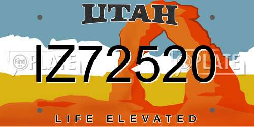 IZ72520 Utah License Plate