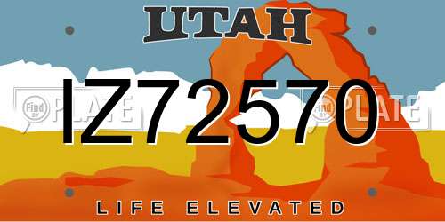 IZ72570 Utah License Plate