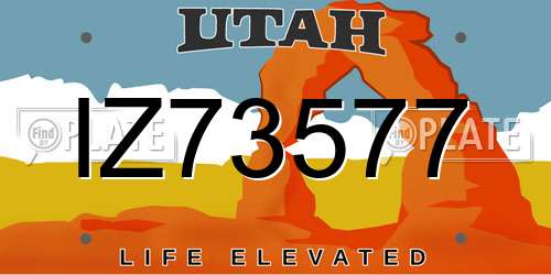 IZ73577 Utah License Plate
