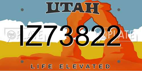 IZ73822 Utah License Plate