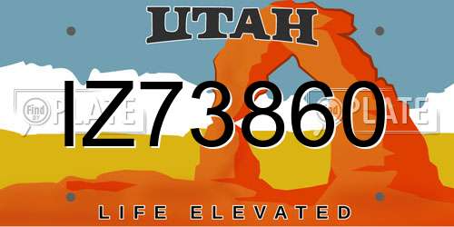 IZ73860 Utah License Plate