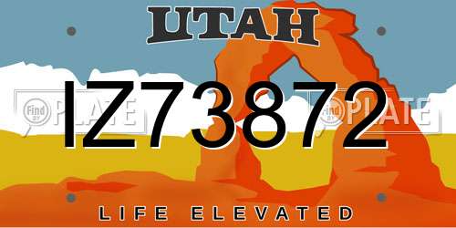 IZ73872 Utah License Plate
