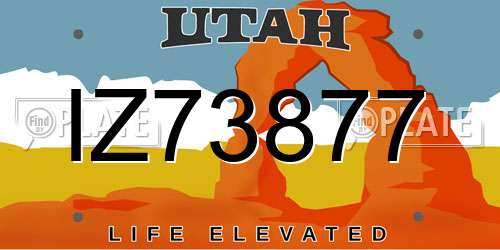 IZ73877 Utah License Plate
