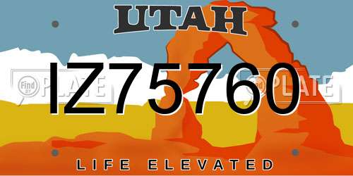 IZ75760 Utah License Plate