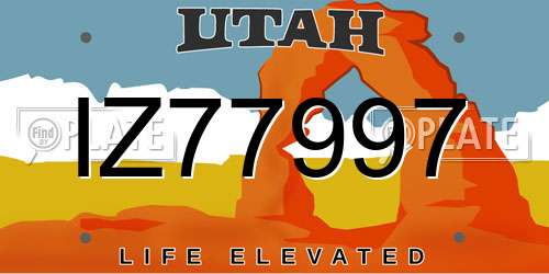 IZ77997 Utah License Plate