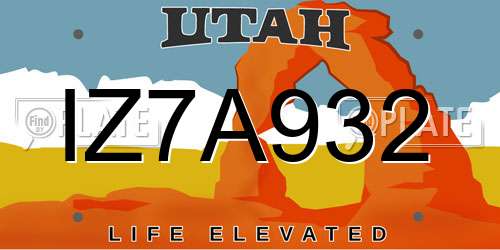 IZ7A932 Utah License Plate