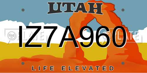 IZ7A960 Utah License Plate