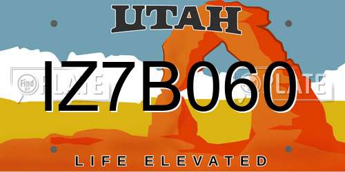 IZ7B060 Utah License Plate